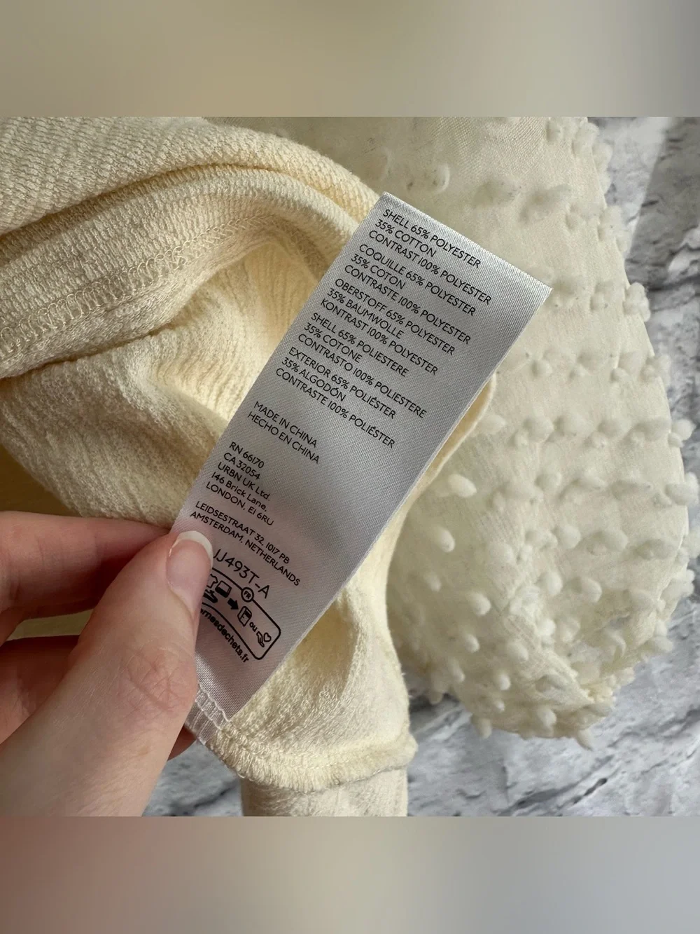 PREOWNED MAEVE ANTHROPOLOGIE TEXTURED IVORY PUFF SLEEVE BLOUSE XXSP